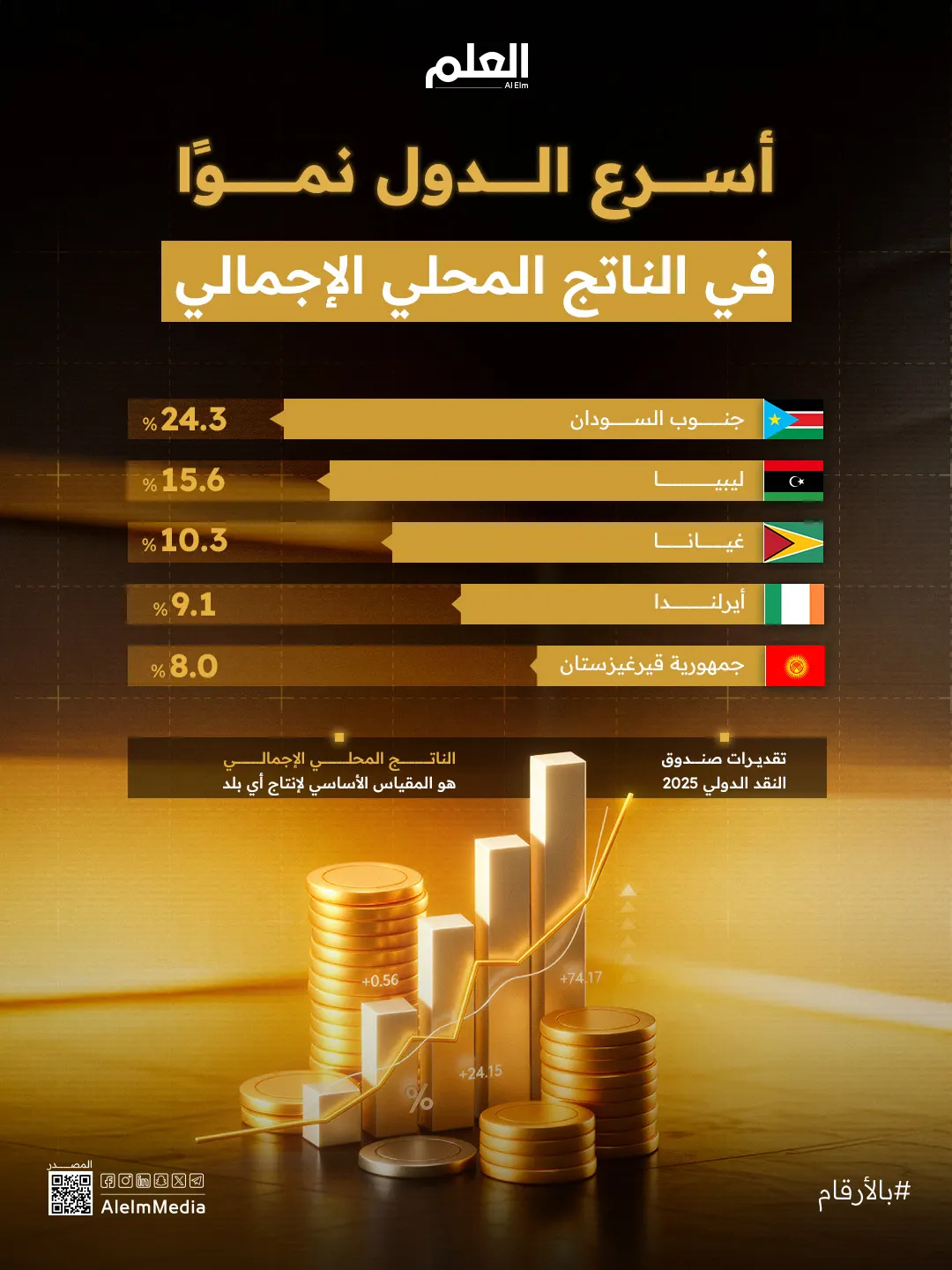 إنفوجرافيك| أعلى الدول نموًا في الناتج المحلي الإجمالي لعام 2025