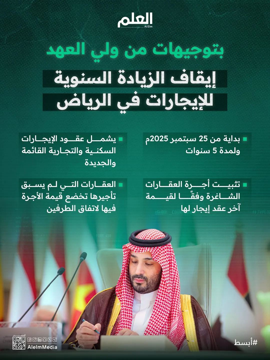 إنفوجرافيك| إيقاف الزيادة السنوية للإيجارات في الرياض