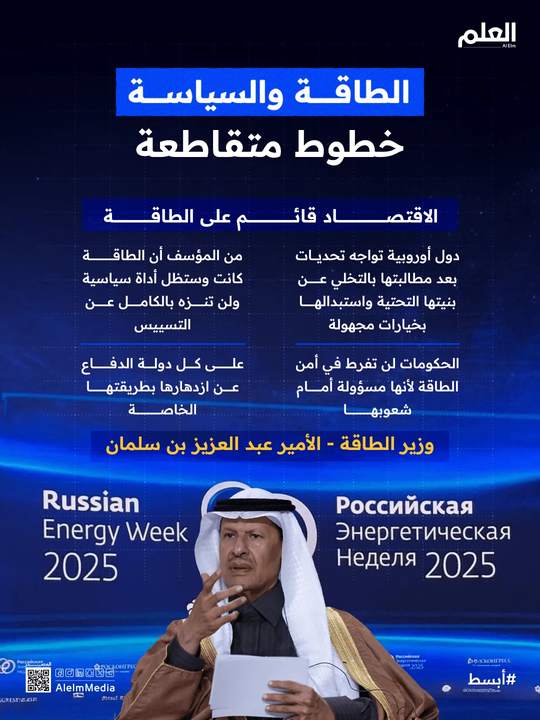 إنفوجرافيك| أبرز رسائل وزير الطاقة في "أسبوع الطاقة الروسي"