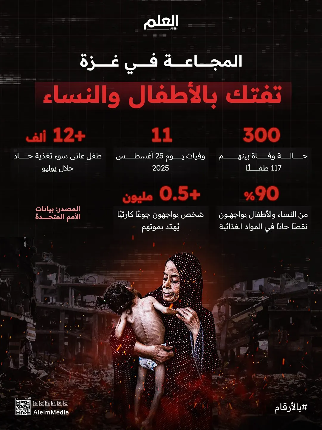 إنفوجرافيك| المجاعة في غزة تفتك بالأطفال والنساء