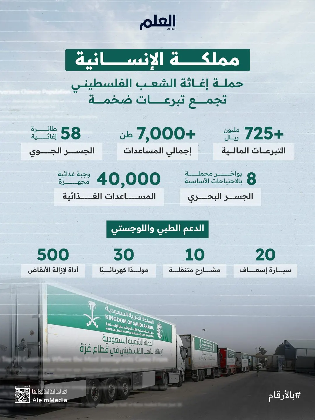 إنفوجرافيك| مملكة الإنسانية.. حملة إغاثة الشعب الفلسطيني تجمع تبرعات ضخمة