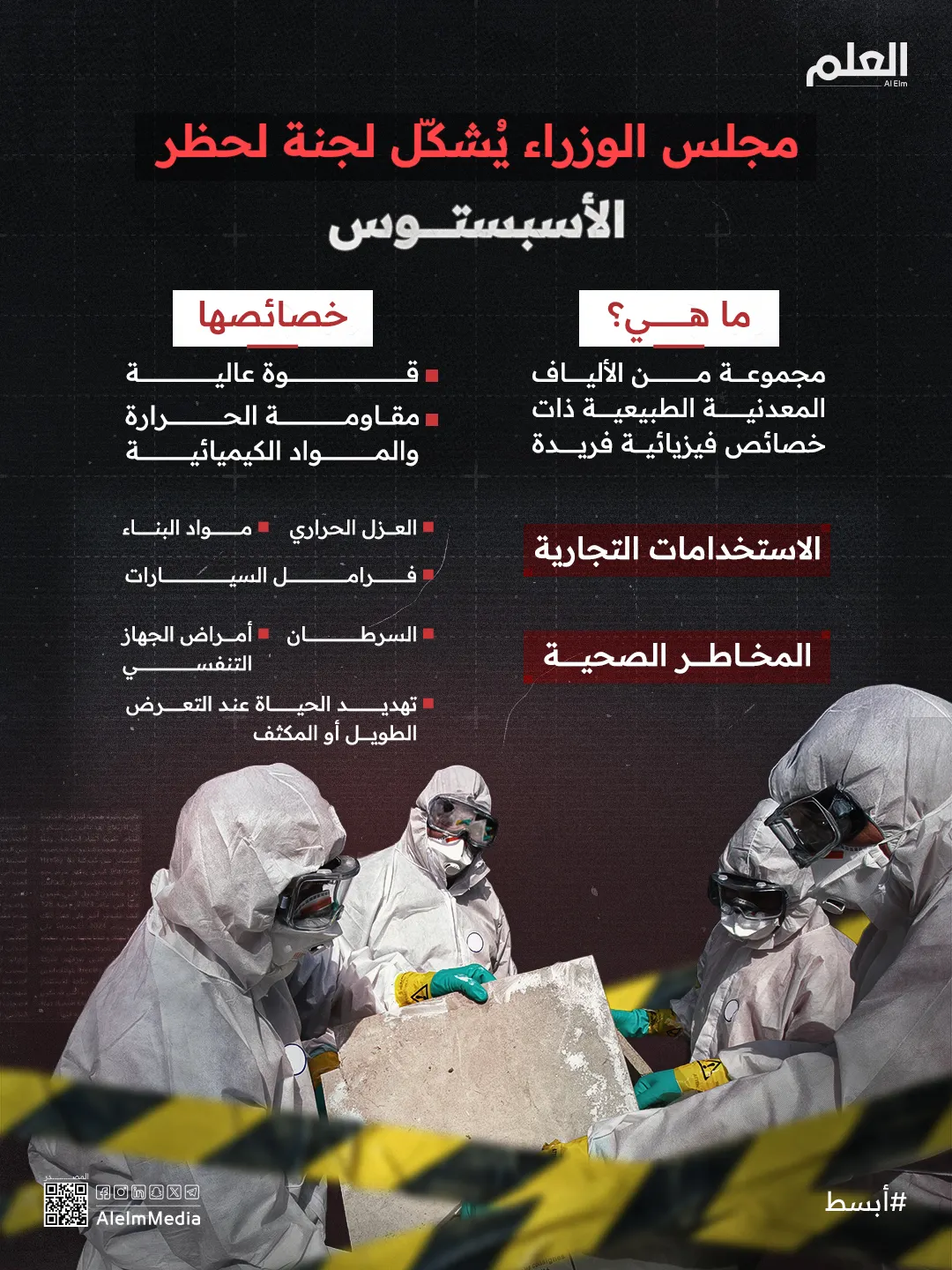 إنفوجرافيك| مجلس الوزراء يُشكّل لجنة لحظر الأسبستوس.. ما هي؟
