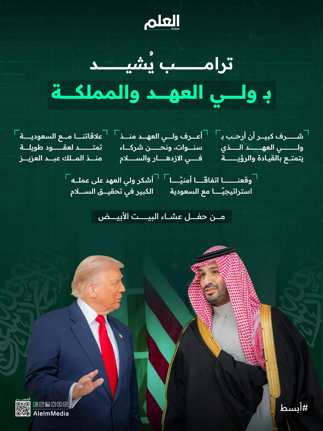 إنفوجرافيك| ترامب يعلن اتفاقًا أمنيًا مع المملكة