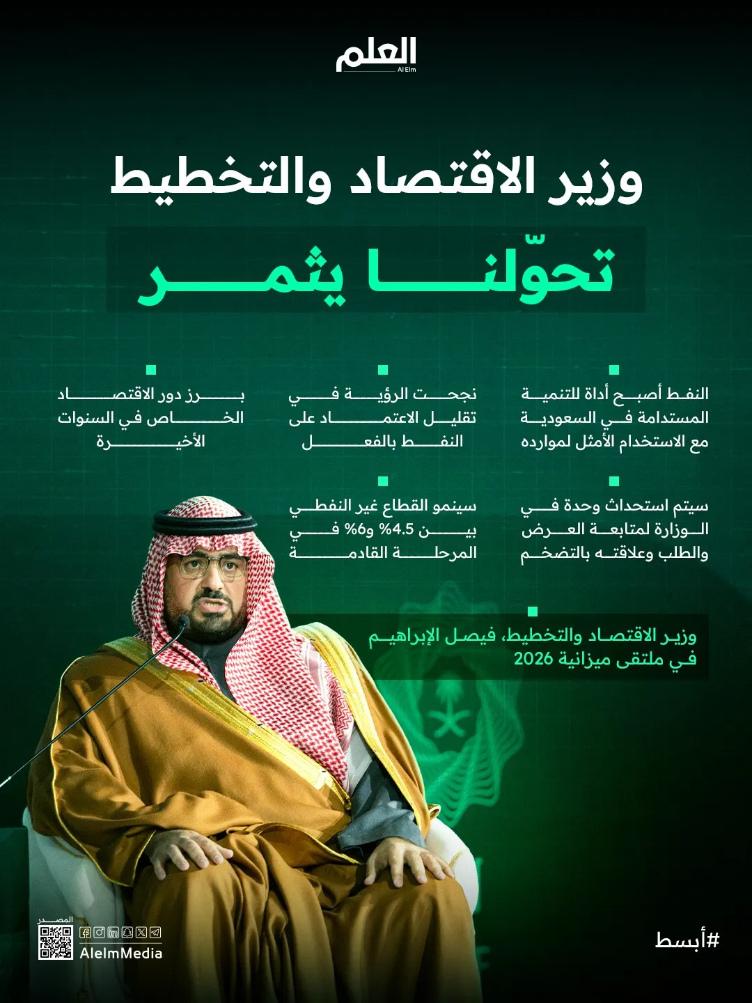 إنفوجرافيك| وزير الاقتصاد والتخطيط: تحوّلنا يثمر