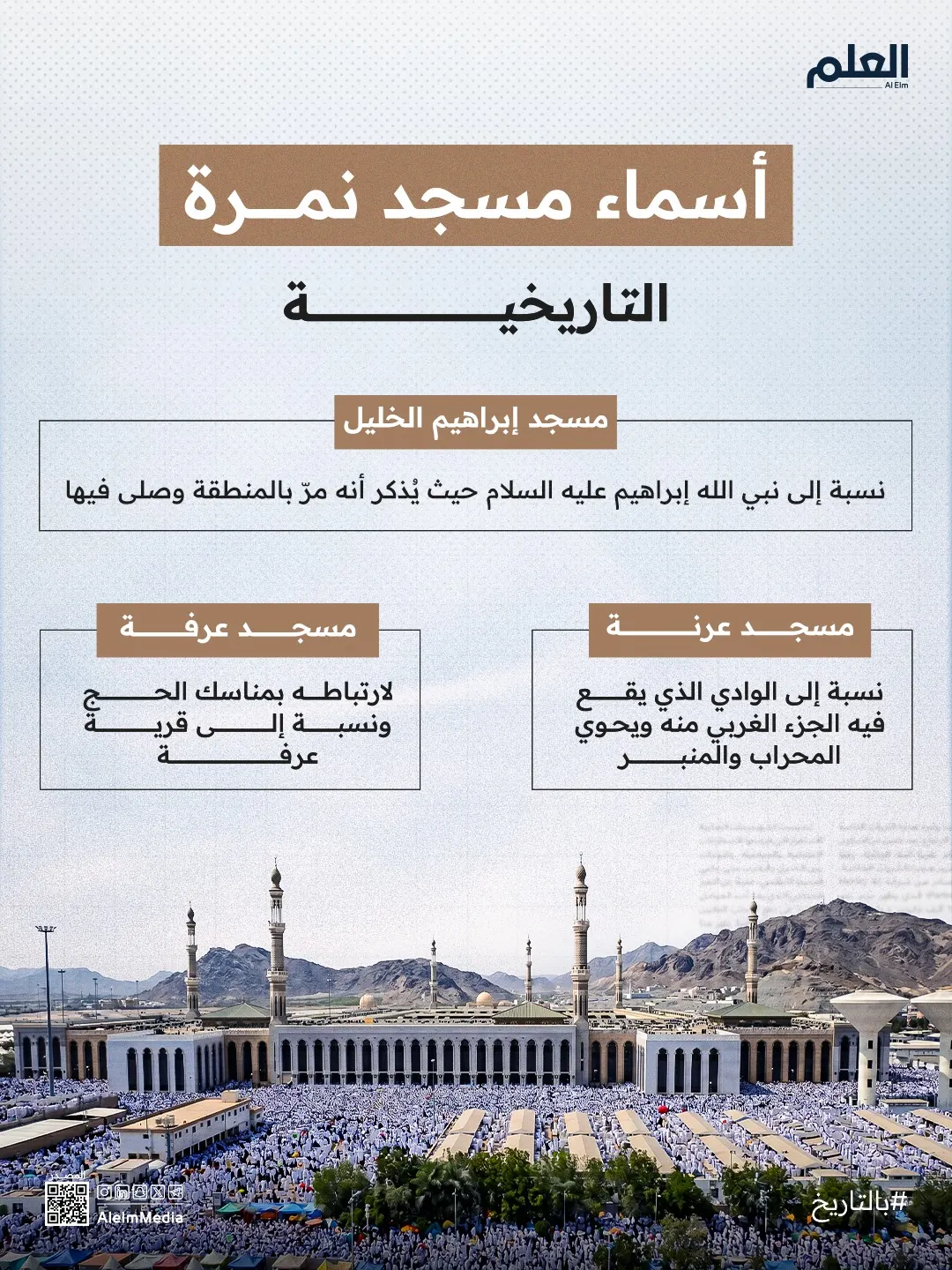 إنفوجرافيك| أسماء مسجد نمرة التاريخية