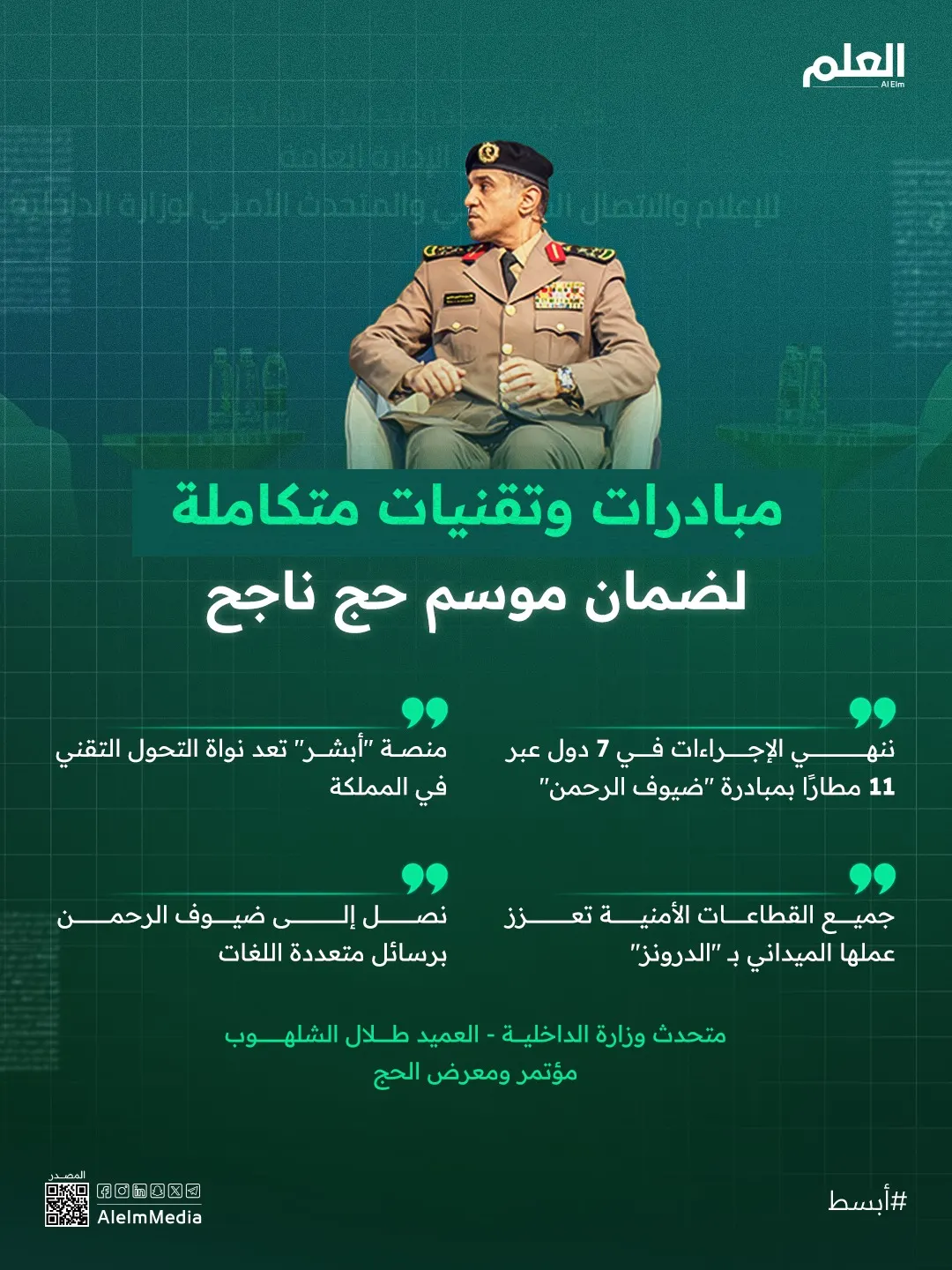 إنفوجرافيك| مبادرات وتقنيات متكاملة لضمان موسم حج ناجح