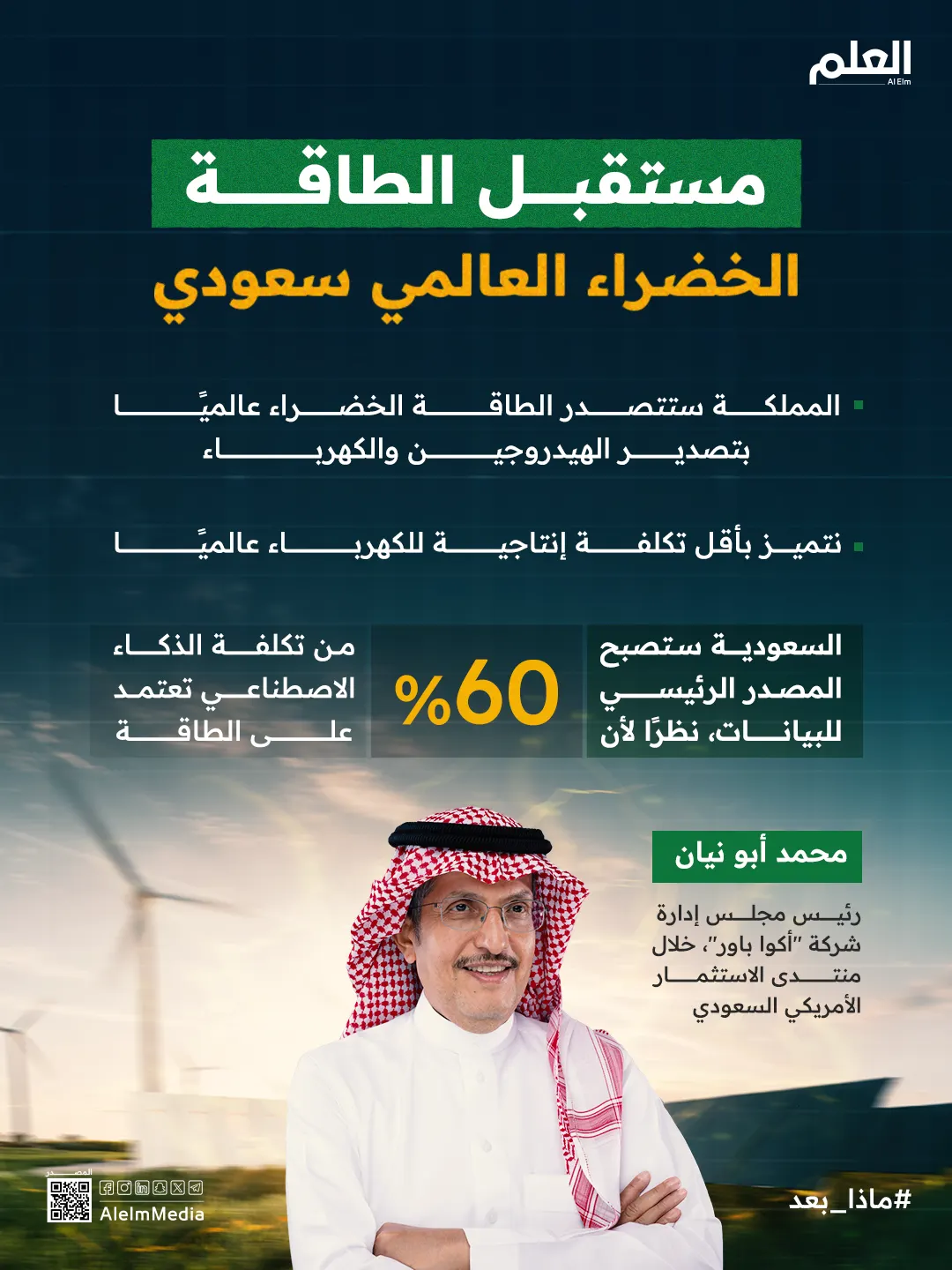 إنفوجرافيك| مستقبل الطاقة الخضراء العالمي سعودي