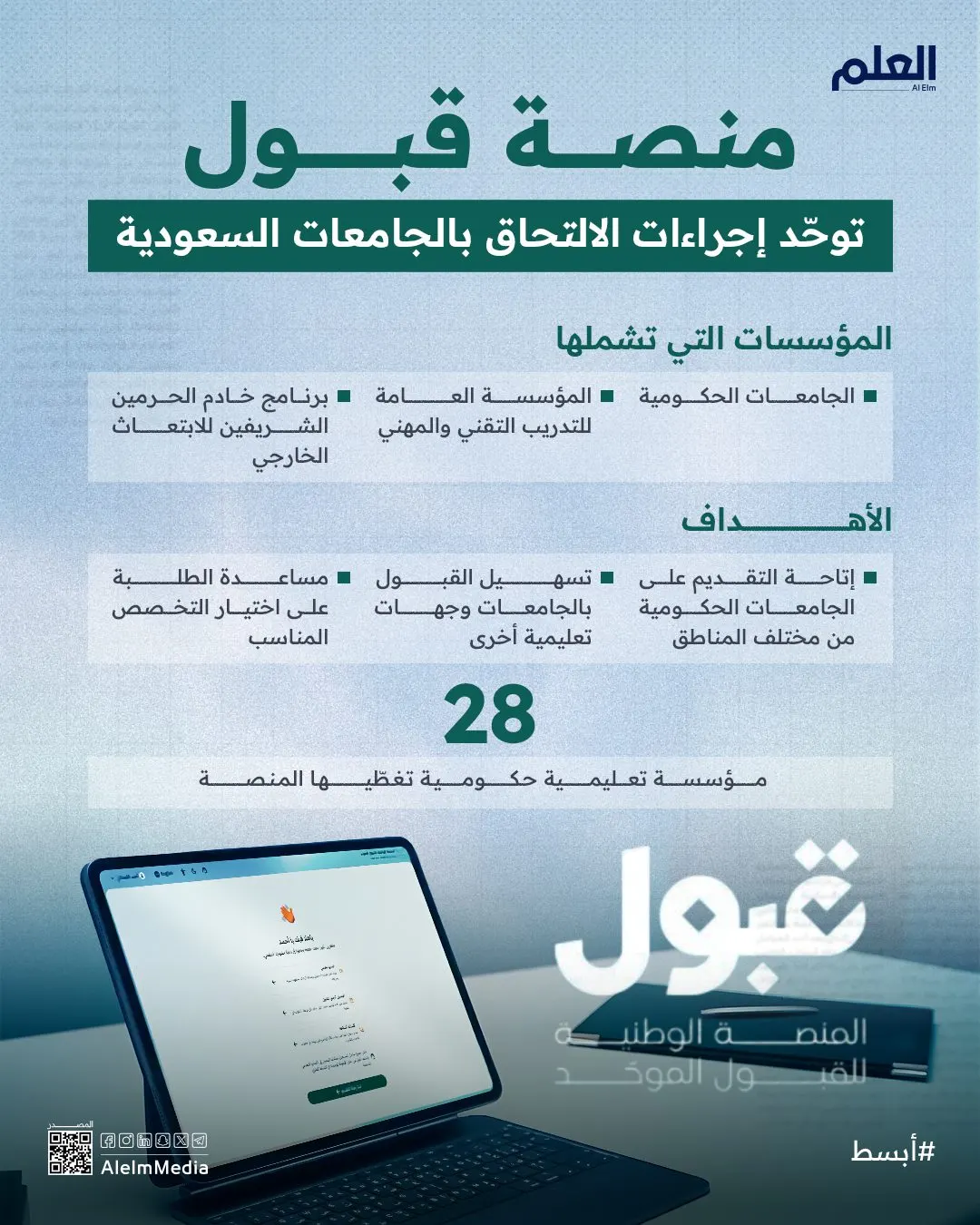 إنفوجرافيك| منصة قبول توحّد إجراءات الالتحاق بالجامعات السعودية