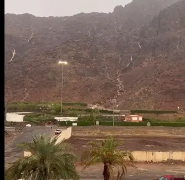 فيديو.. أمطار غزيرة تغمر أجزاء من المدينة المنورة يصاحبها تعطل مروري