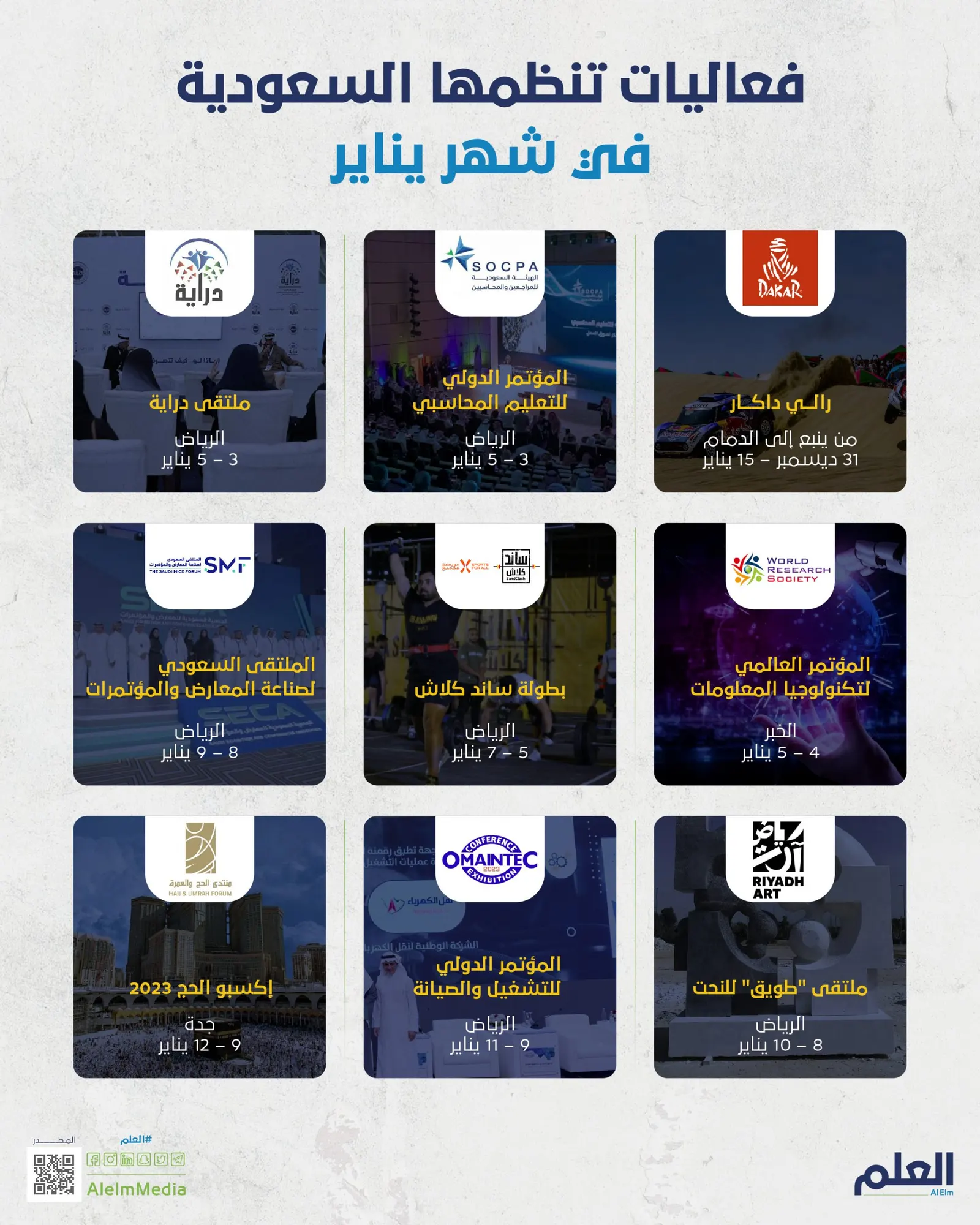 فعاليات تنظمها السعودية في شهر يناير