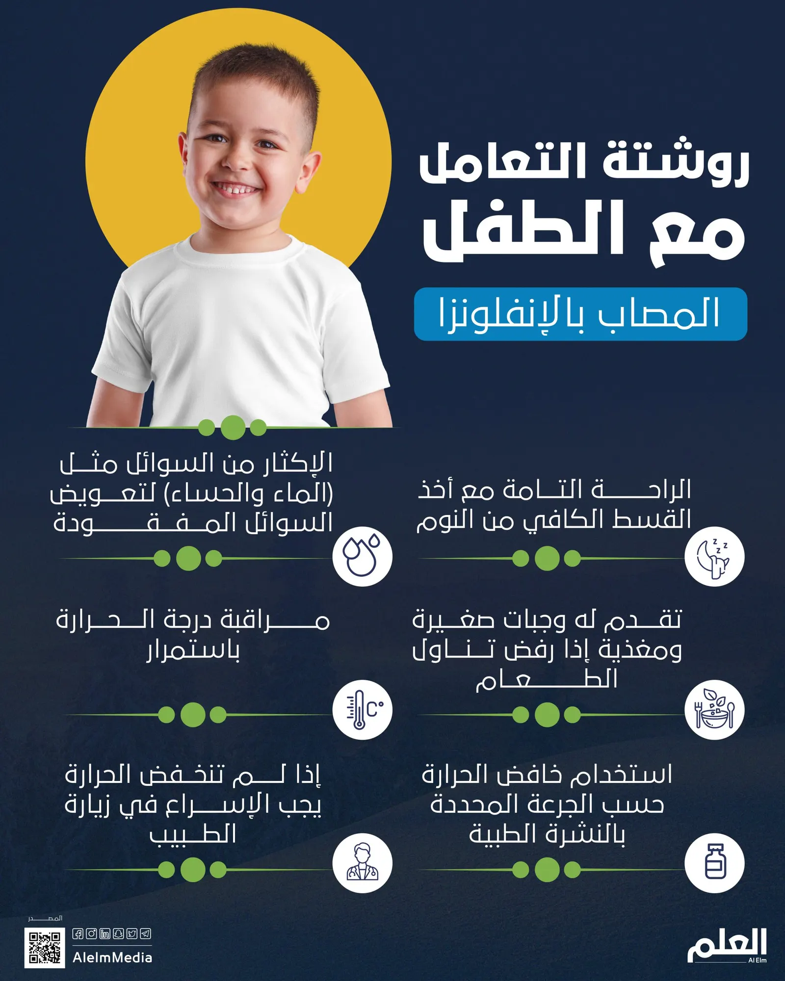 روشتة التعامل مع الطفل المصاب بالإنفلونزا