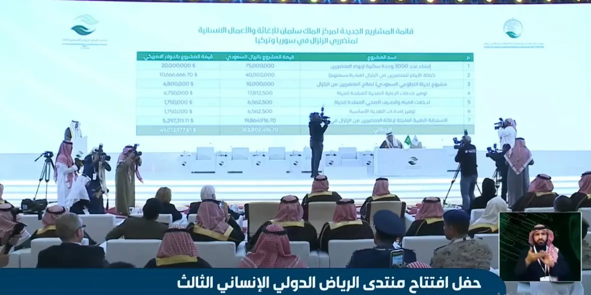 7 مشاريع بقيمة 183 مليون ريال.. السعودية تدعم متضرري زلزال سوريا وتركيا