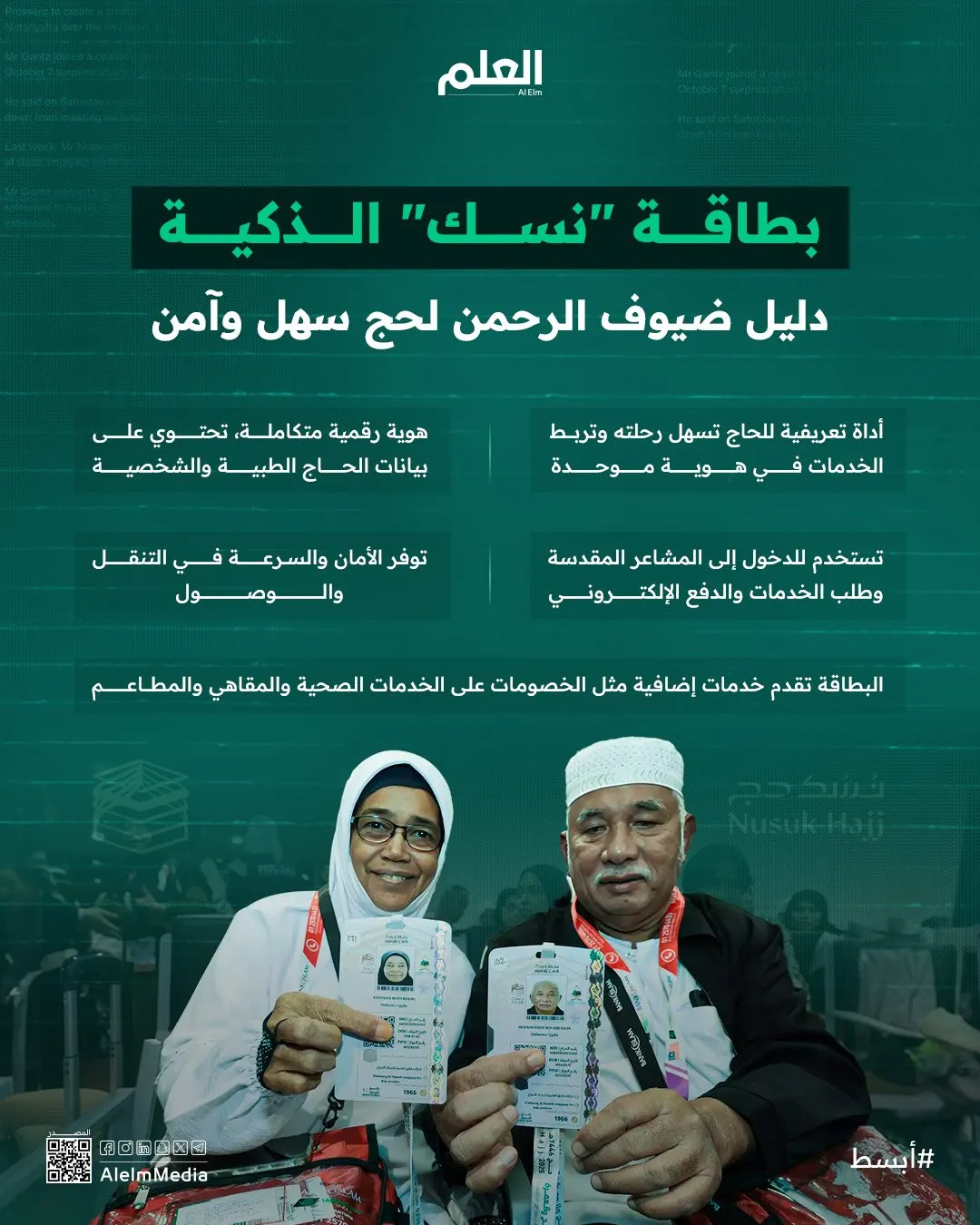 إنفوجرافيك| بطاقة نسك الذكية.. دليل ضيوف الرحمن لحج سهل وآمن
