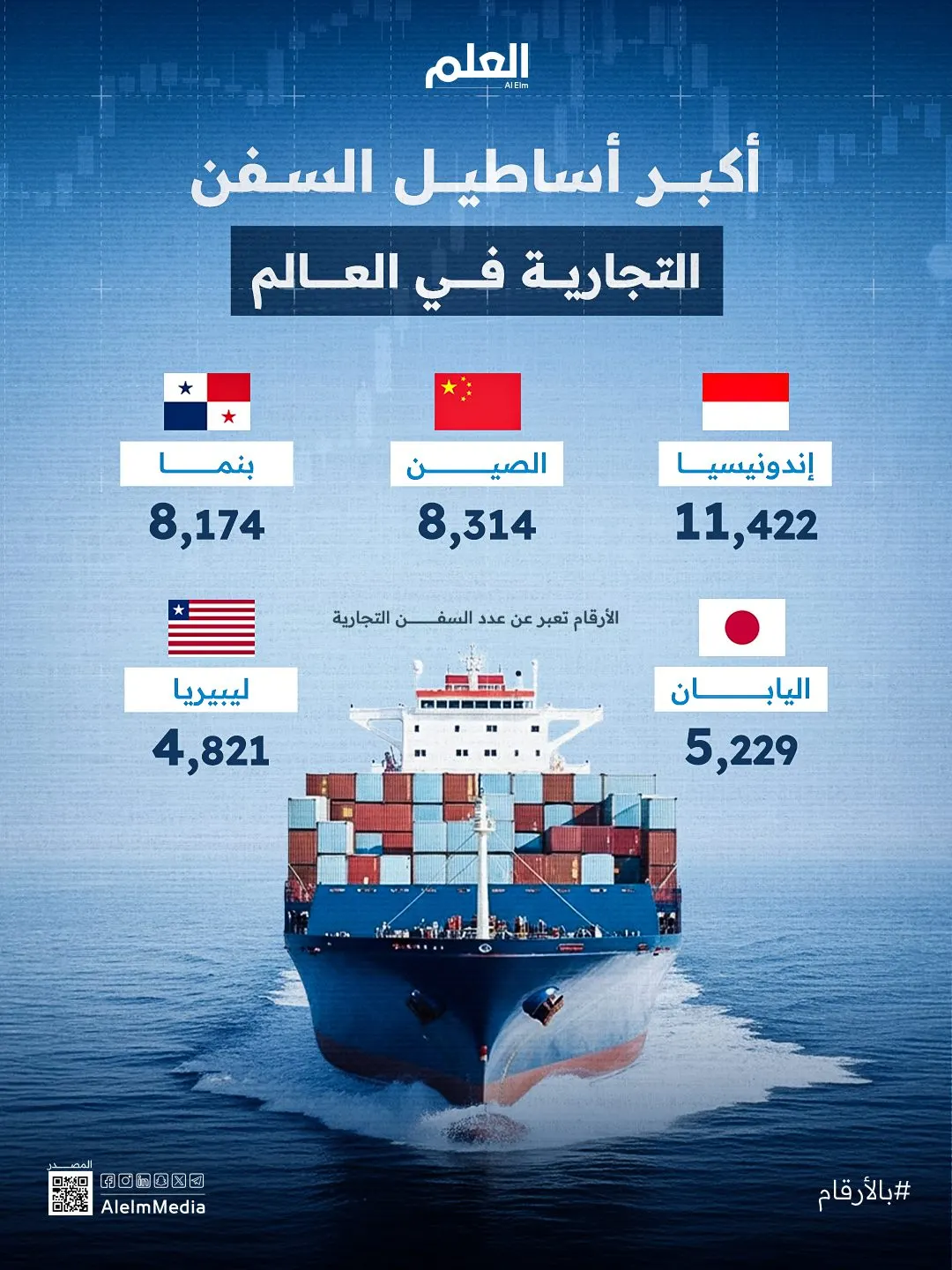 أكبر أساطيل السفن التجارية في العالم