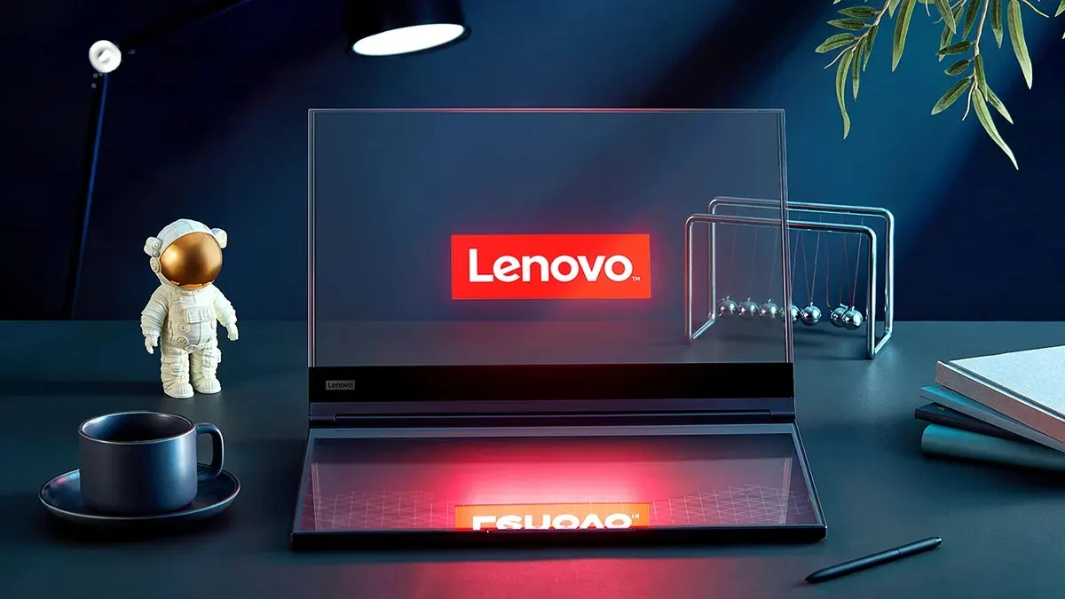 بالصور.. "Lenovo" تعرض جهاز كمبيوتر محمول مزود بشاشة شفافة!
