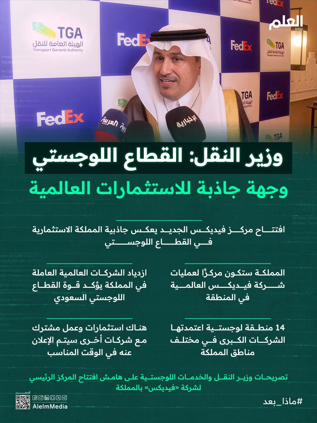 إنفوجرافيك| القطاع اللوجستي السعودي وجهة جاذبة للاستثمارات العالمية