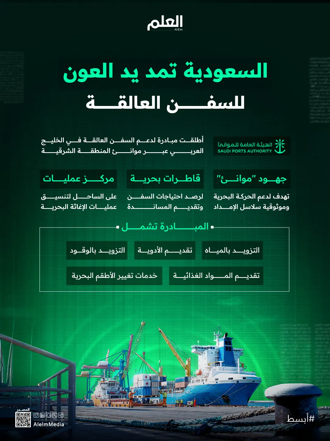 إنفوجرافيك| السعودية تمد يد العون للسفن العالقة