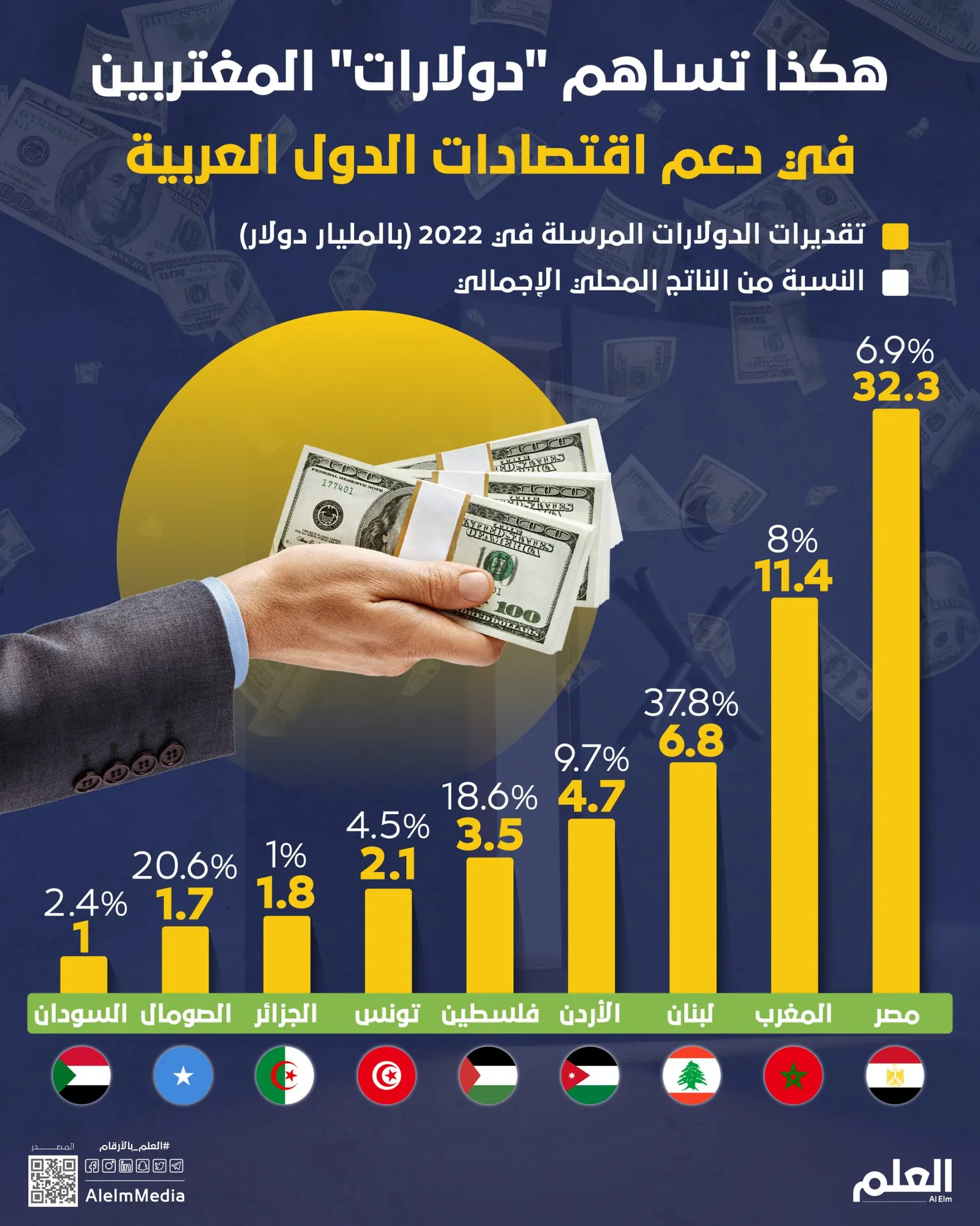 هكذا تساهم "دولارات" المغتربين في دعم اقتصادات الدول العربية