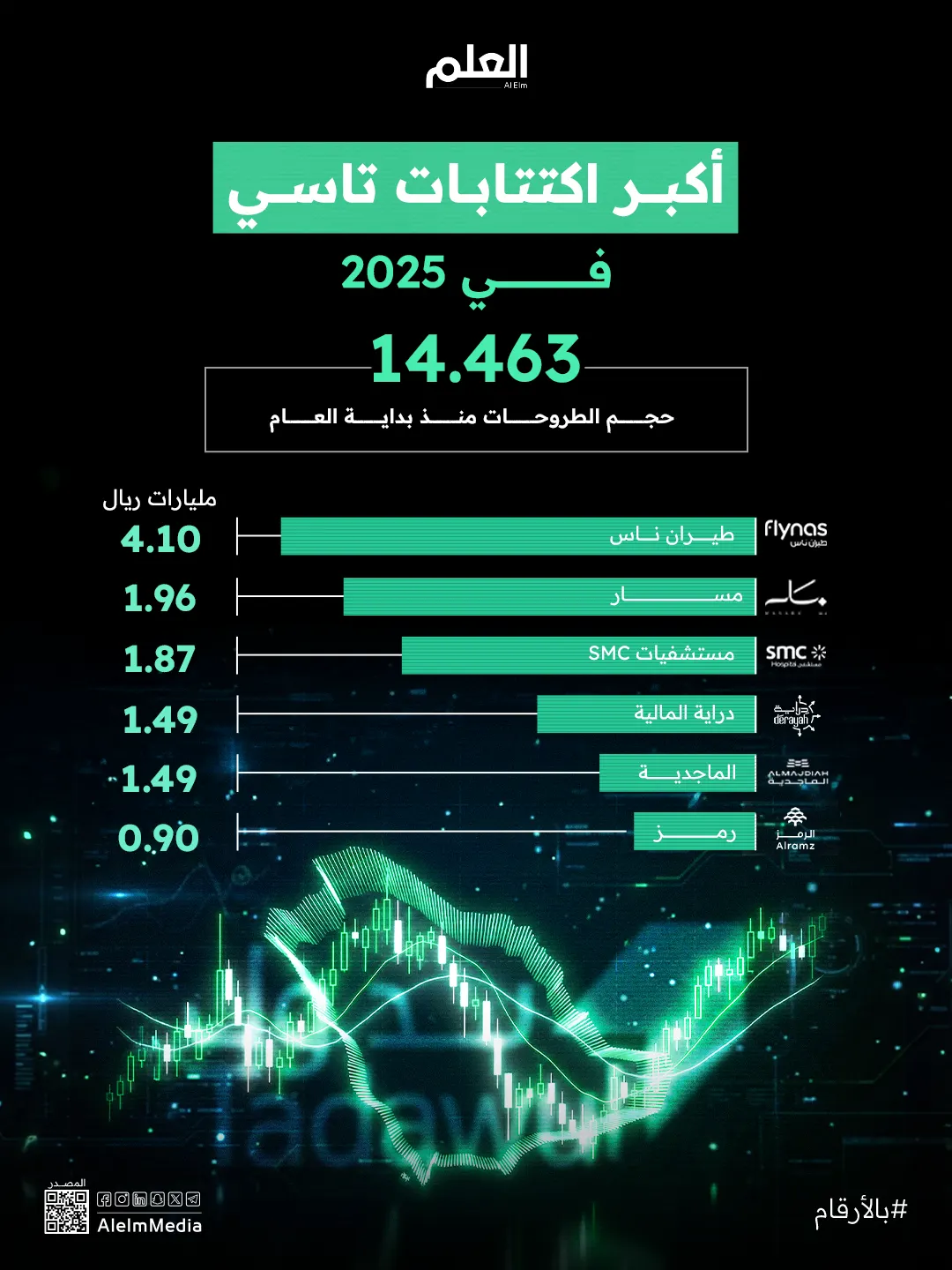 إنفوجرافيك| أكبر اكتتابات تاسي في 2025