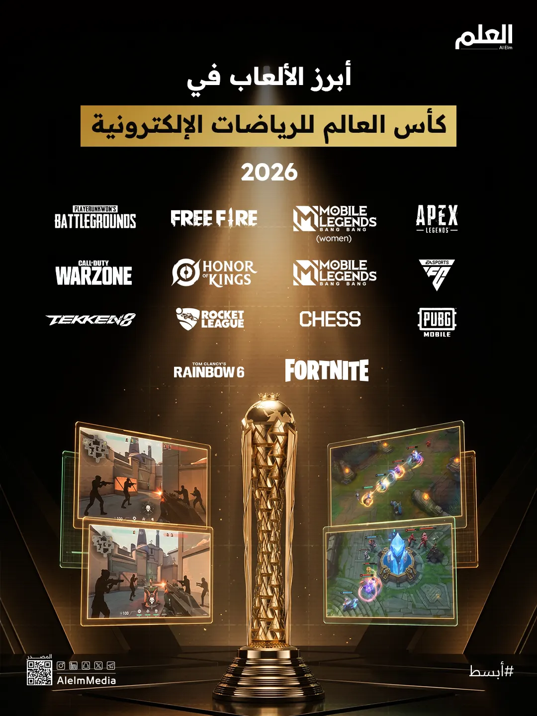 إنفوجرافيك| أبرز الألعاب في كأس العالم للرياضات الإلكترونية 2026