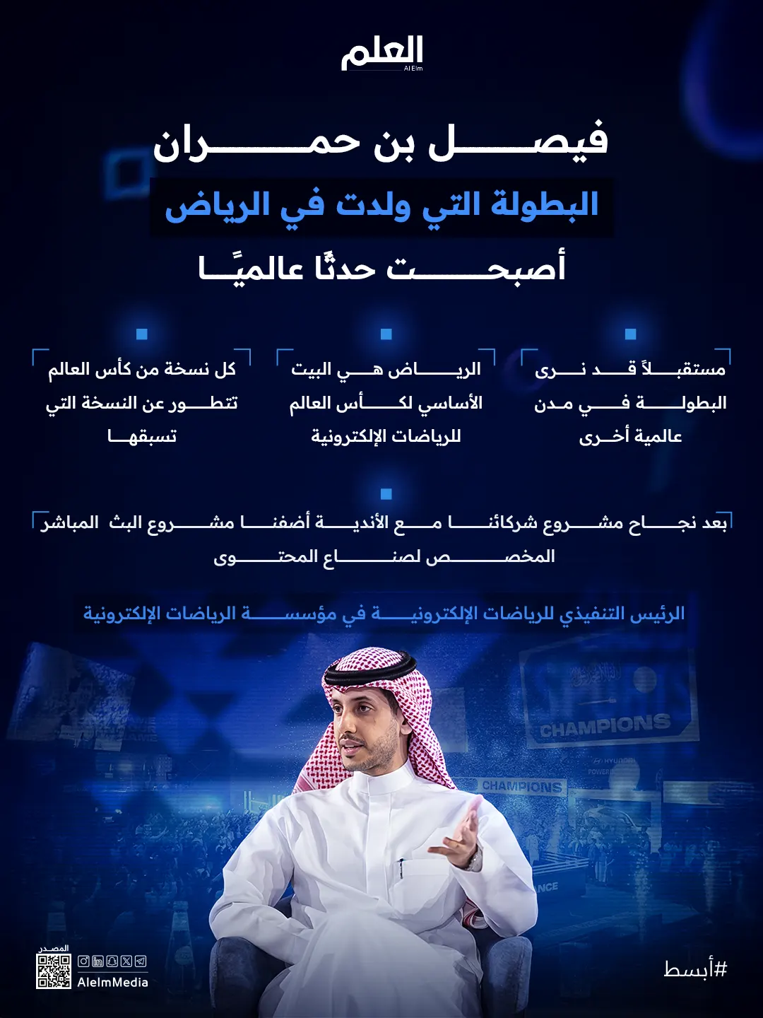 إنفوجرافيك| تصريحات فيصل بن حمران حول كأس العالم للرياضات الإلكترونية 2026