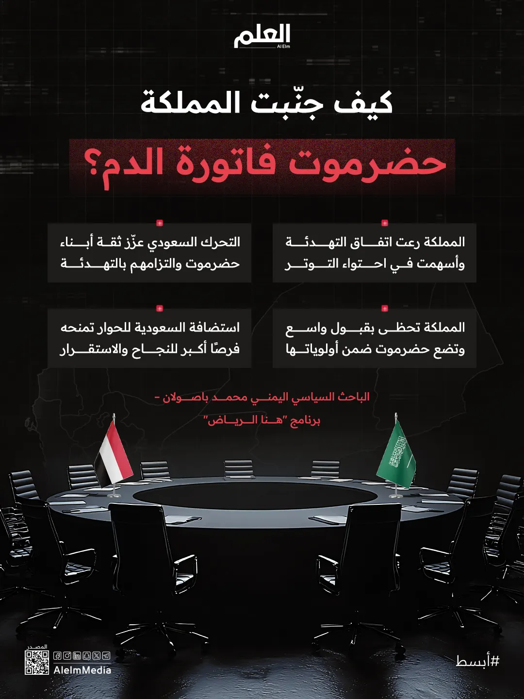 إنفوجرافيك| كيف جنّبت المملكة حضرموت فاتورة الدم؟