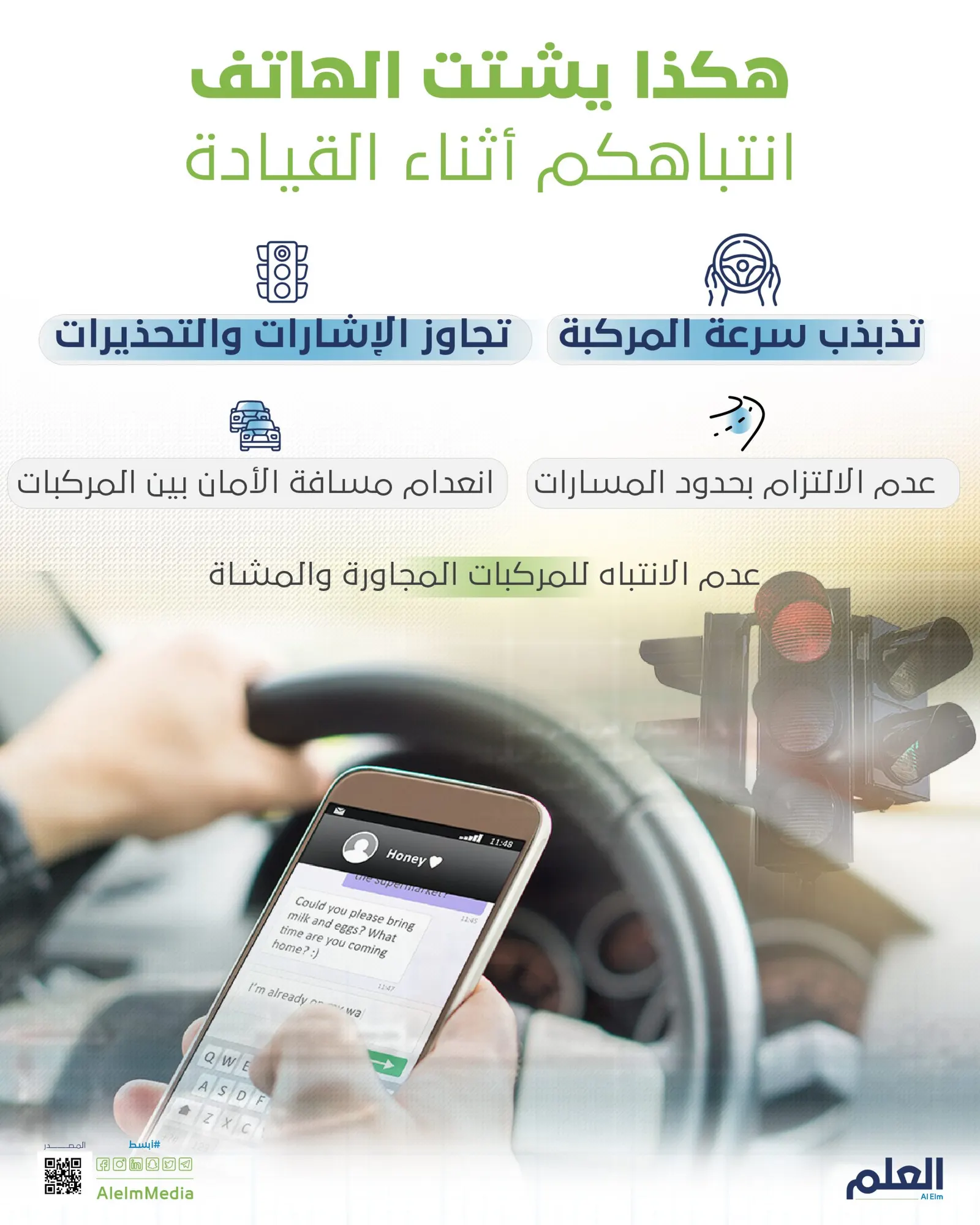 هكذا يشتت الهاتف انتباهكم أثناء القيادة