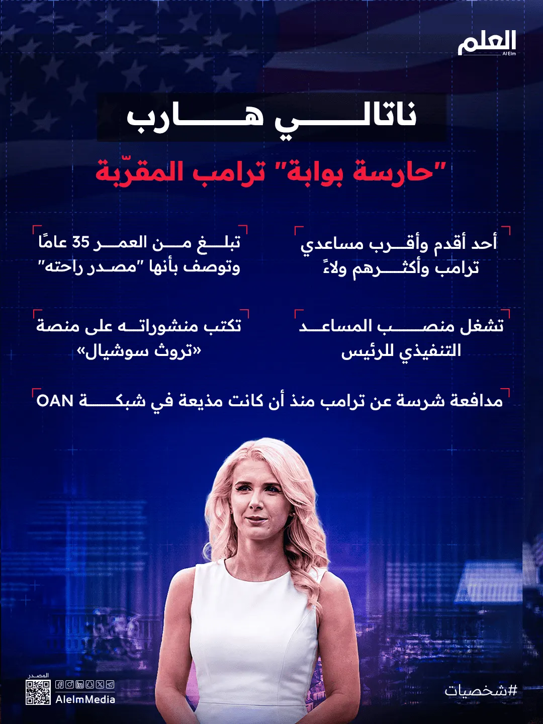 إنفوجرافيك| ناتالي هارب "حارسة بوابة" ترامب