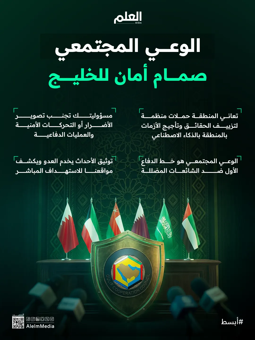 إنفوجرافيك| الوعي المجتمعي يفسد مخططات استهداف الخليج