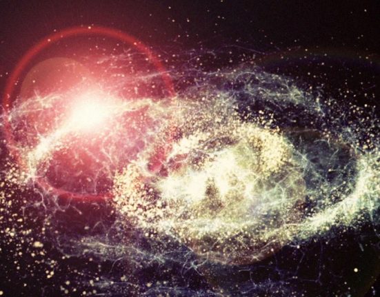 كلينوفا انفجار اندماج نجمين نجوم نيترونية الغلاف الجوي القضاء على الحياة كوكب الأرض فناء دمار انتهاء نهاية الكوكب